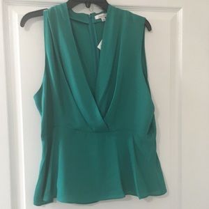 Green Peplum Blouse